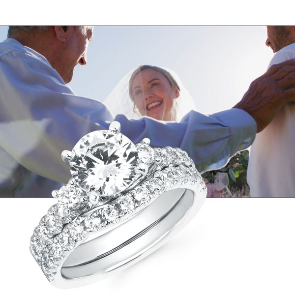 14k White Gold Bridal Set - Image 5