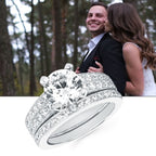 14k White Gold Bridal Set - Image 5
