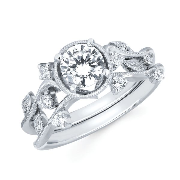 14k White Gold Bridal Set