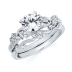 14k White Gold Bridal Set