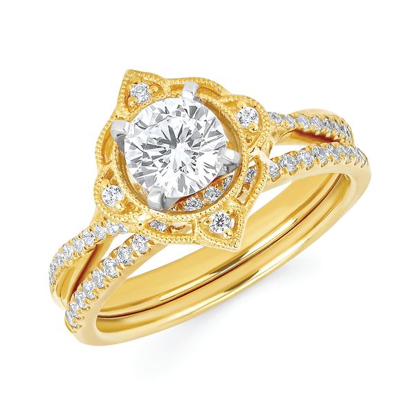 14k Yellow Gold Bridal Set