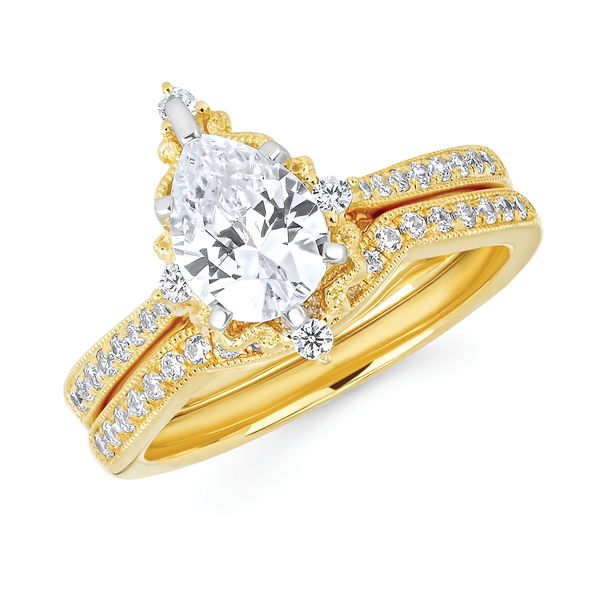 14k Yellow Gold Bridal Set