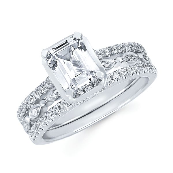 14k White Gold Bridal Set