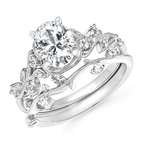 14k White Gold Bridal Set