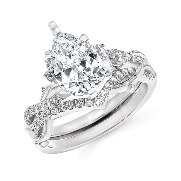 14k White Gold Bridal Set