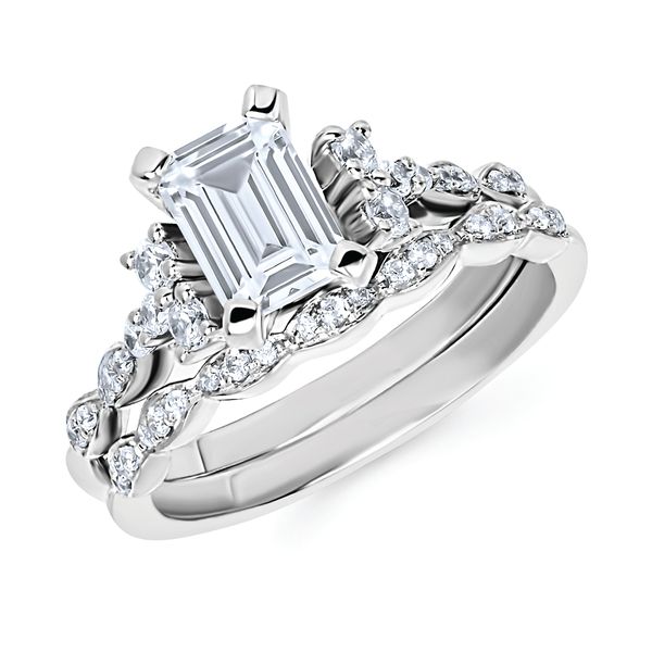 14k White Gold Bridal Set