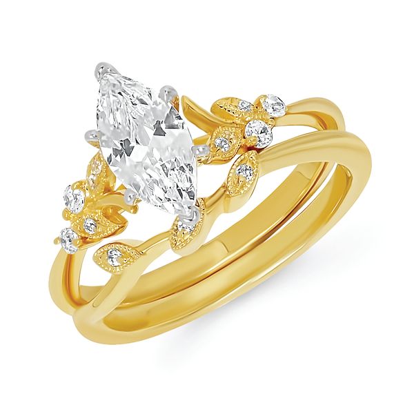 14k Yellow Gold Bridal Set