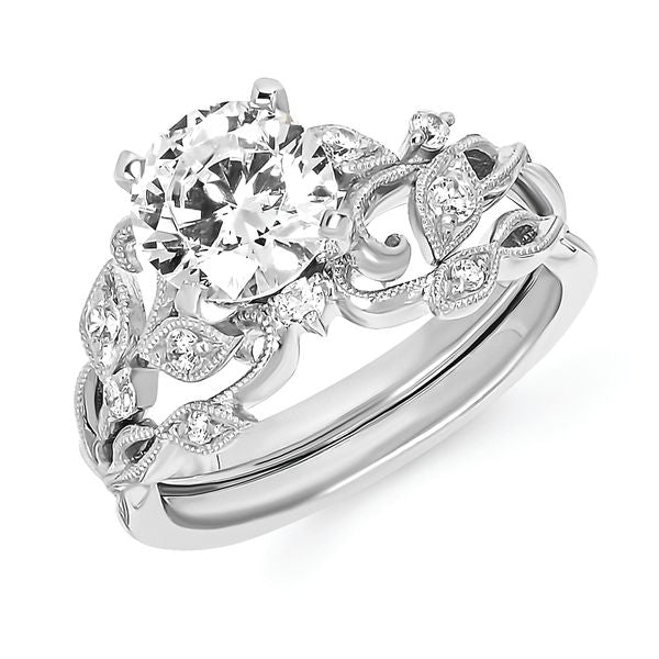 14k White Gold Bridal Set