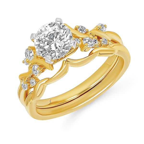 14k Yellow Gold Bridal Set