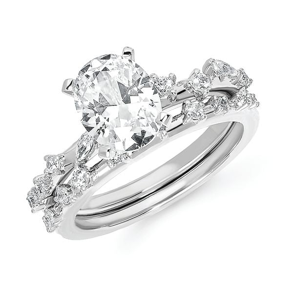 14k White Gold Bridal Set