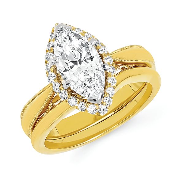 14k Yellow Gold Bridal Set