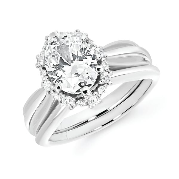 14k White Gold Bridal Set