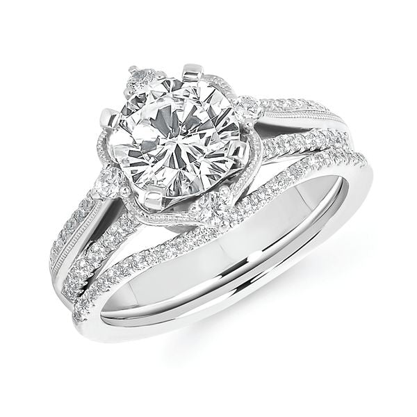 14k White Gold Bridal Set