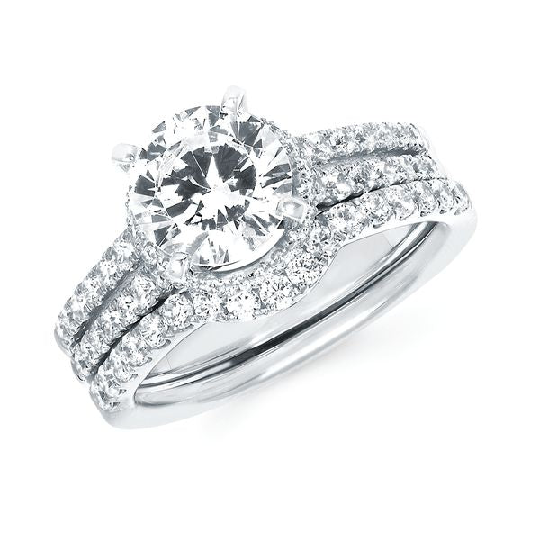 14k White Gold Bridal Set
