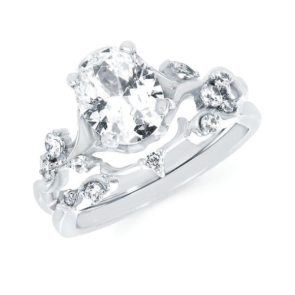 14k White Gold Bridal Set