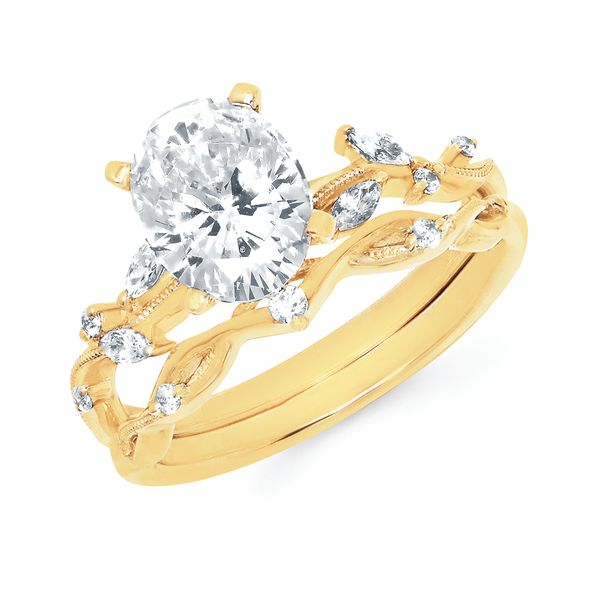 14k Yellow Gold Bridal Set