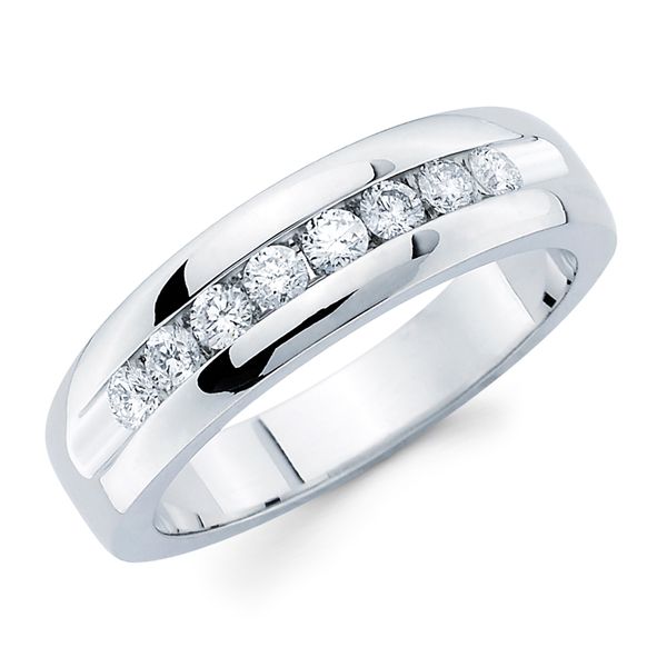 14k White Gold Men's Diamond Ring