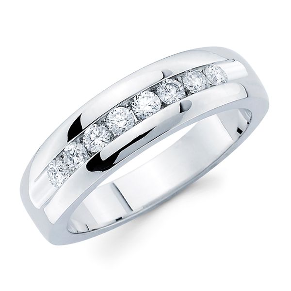14k White Gold Men's Diamond Ring