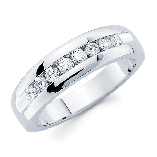 14k White Gold Men's Diamond Ring