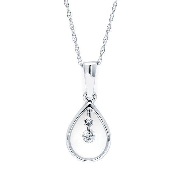 14k White Gold Diamond Pendant