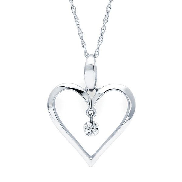 14k White Gold Diamond Pendant