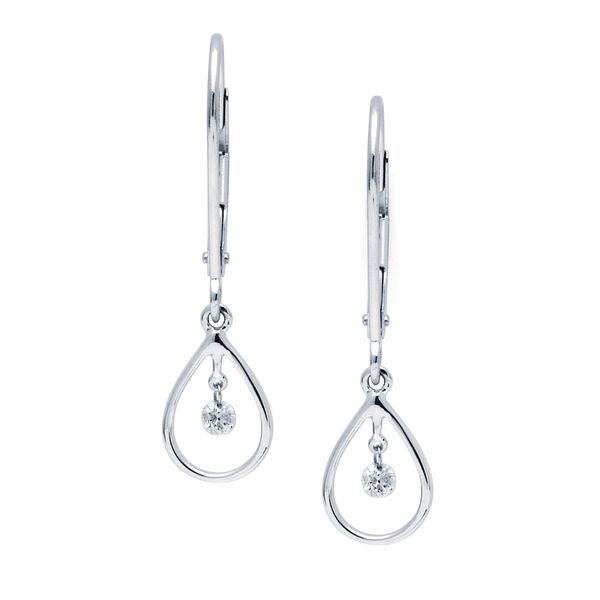 14k White Gold Diamond Earrings