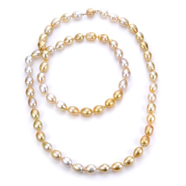 14KT Yellow Gold Golden South Sea Pearl Necklace
