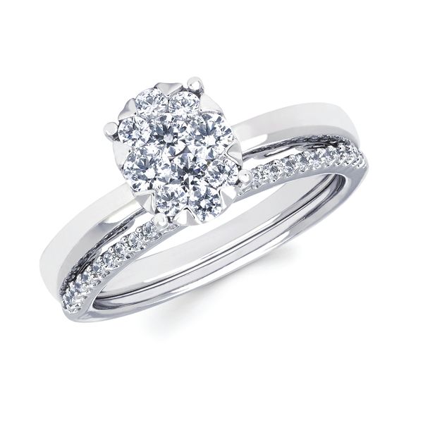 14k White Gold Bridal Set