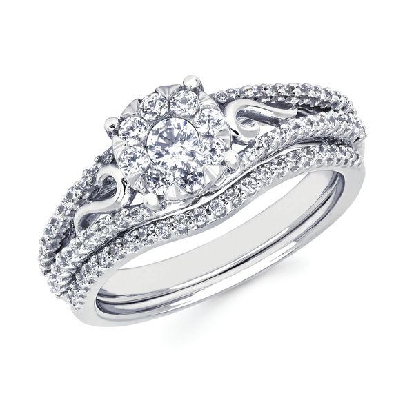 14k White Gold Bridal Set