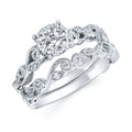 14k White Gold Bridal Set