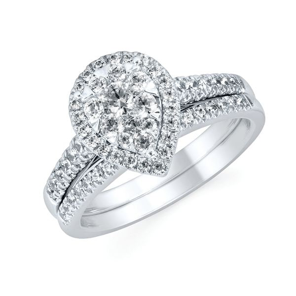 14k White Gold Bridal Set
