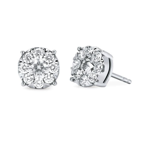 14k White Gold Diamond Fashion Earrings