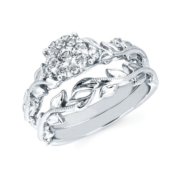 14k White Gold Bridal Set