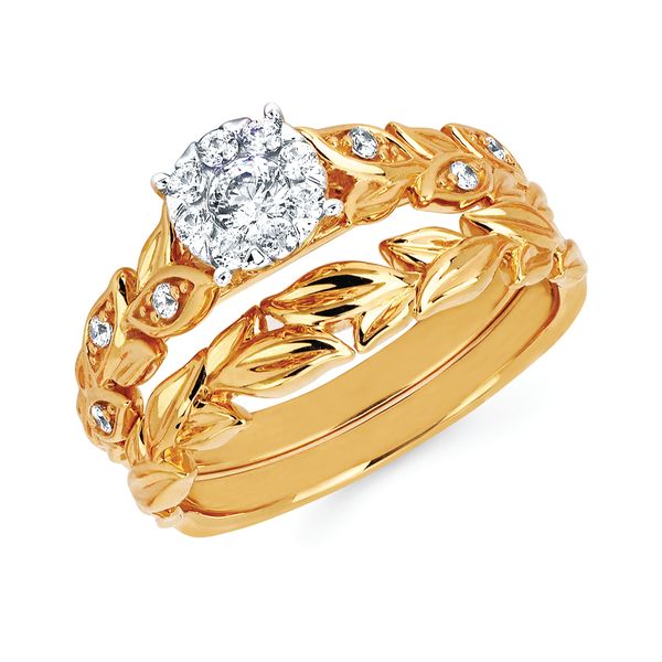 14k Yellow Gold Bridal Set