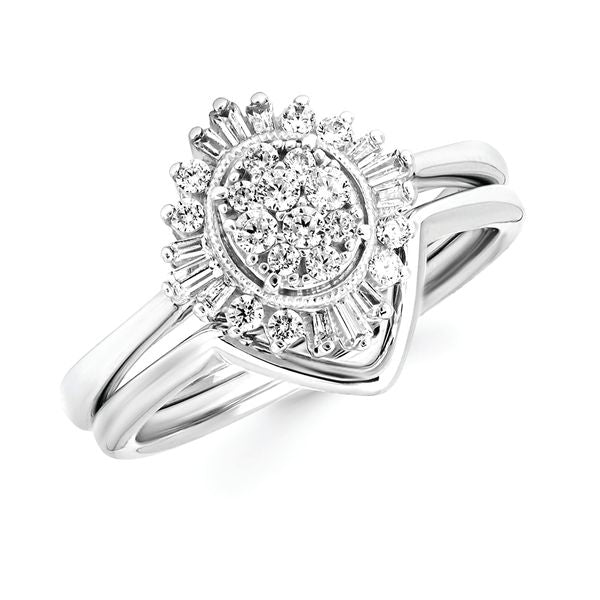 14k White Gold Bridal Set