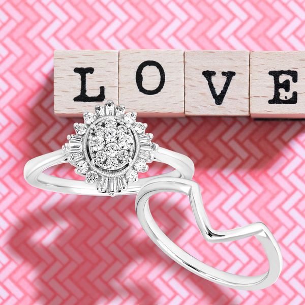14k White Gold Bridal Set - Image 5