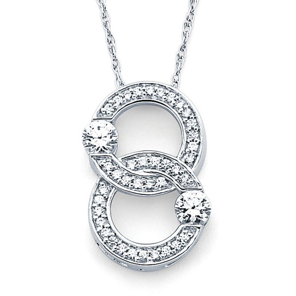14k White Gold Diamond Pendant