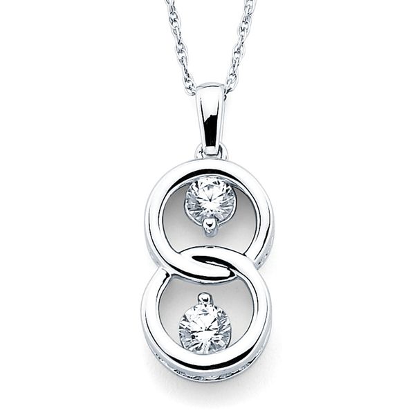 14k White Gold Diamond Pendant