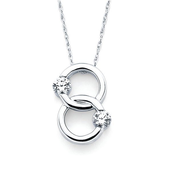 14k White Gold Diamond Pendant