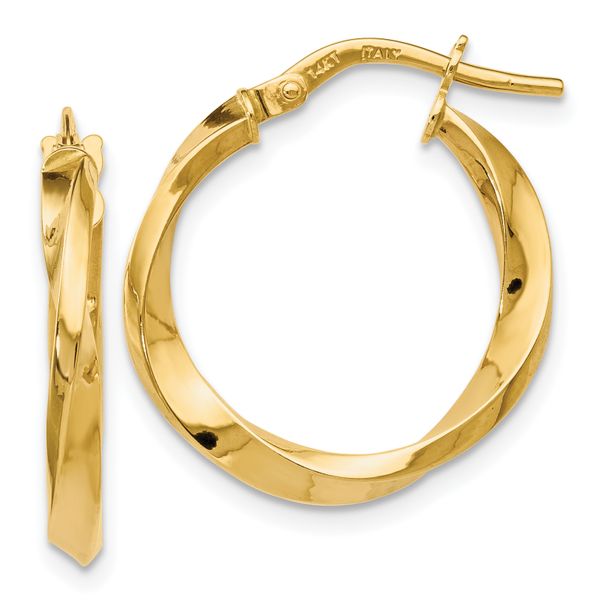 Leslie's 14K Polished Twisted Hoop Earrings