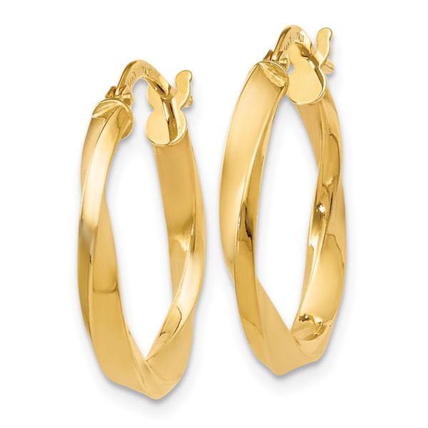 Leslie's 14K Polished Twisted Hoop Earrings - Image 2