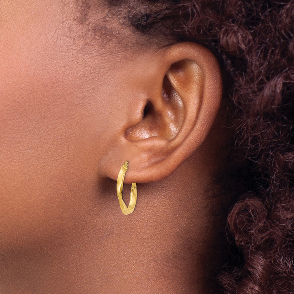 Leslie's 14K Polished Twisted Hoop Earrings - Image 3