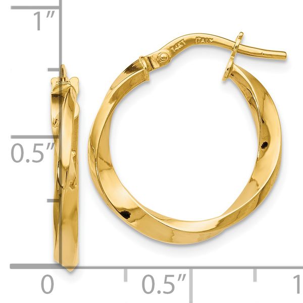 Leslie's 14K Polished Twisted Hoop Earrings - Image 4