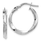 Leslie's 14K White Gold Polished Twisted Hoop Earrings