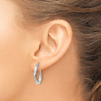 Leslie's 14K White Gold Polished Twisted Hoop Earrings - Image 3