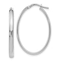 Leslie's 14K White Gold Polished Oval Hoop Earrings