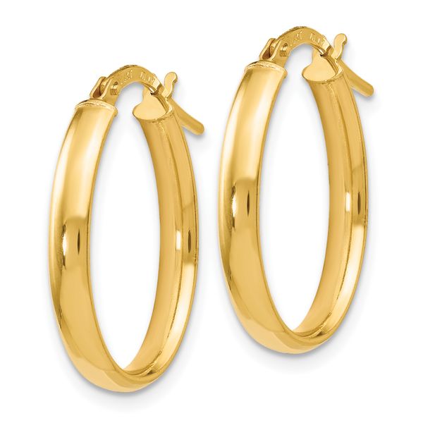 Leslie's 14K Polished Oval Hoop Earrings - Image 2