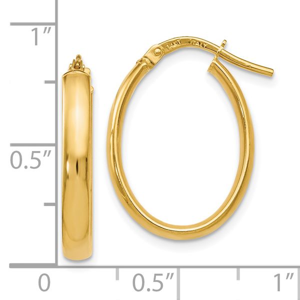 Leslie's 14K Polished Oval Hoop Earrings - Image 4