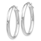 Leslie's 14K White Gold Polished Oval Hoop Earrings - Image 2