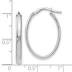 Leslie's 14K White Gold Polished Oval Hoop Earrings - Image 4